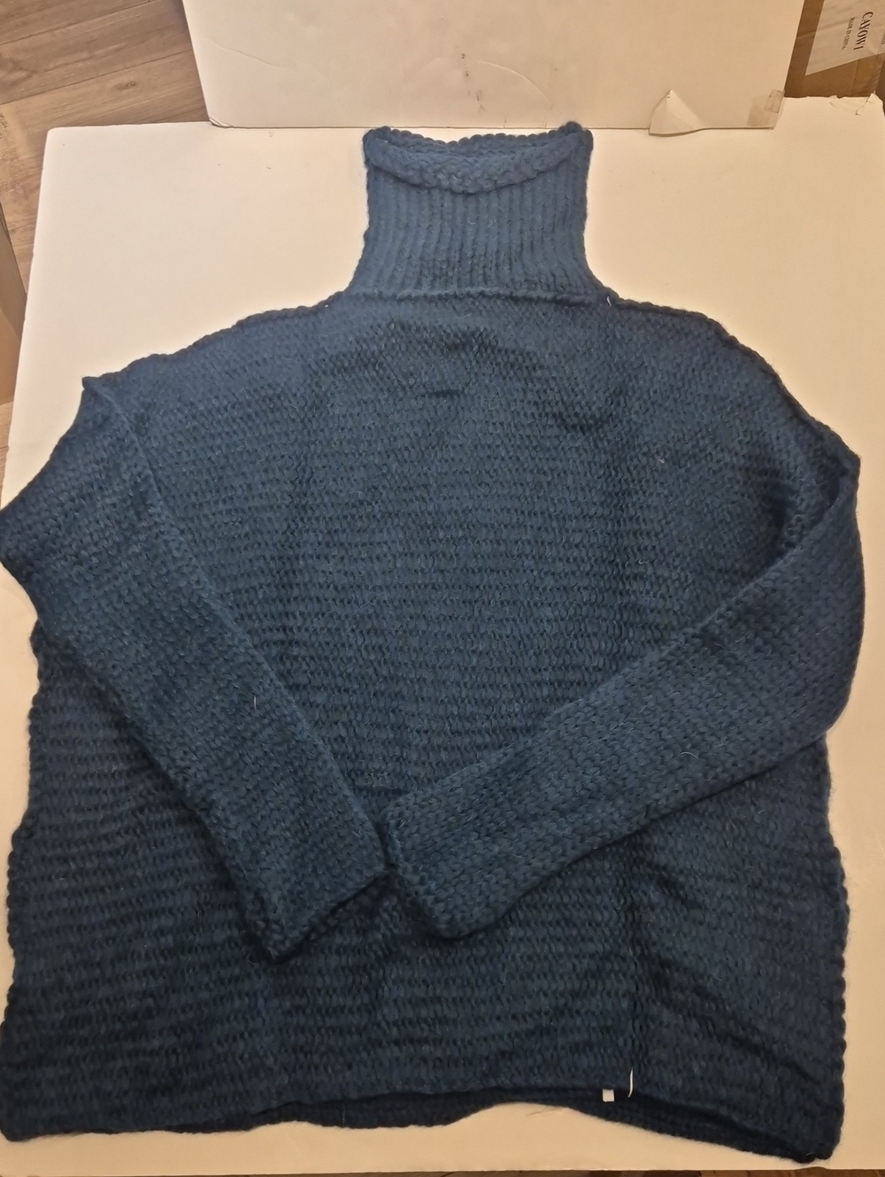 Oversized Chunky Knit Alpaca/Merino Wool Sweater Blue (P55)